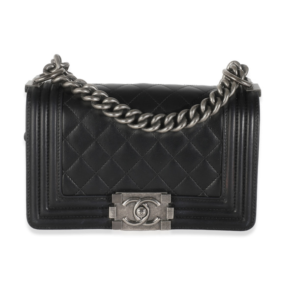 Chanel Handbags - Chanel Black Quilted Lambskin Small Boy Bag